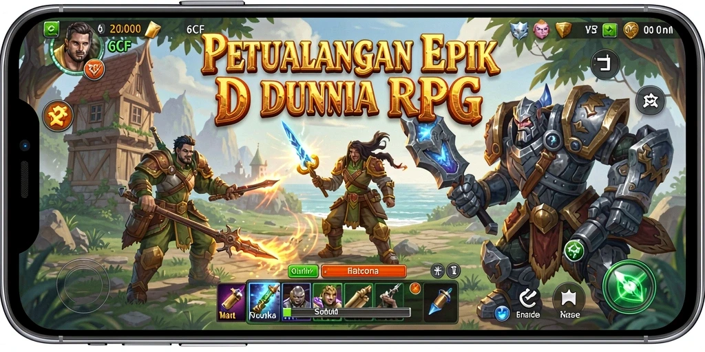 Tampilan gameplay 6CF yang menampilkan pertarungan RPG yang seru.