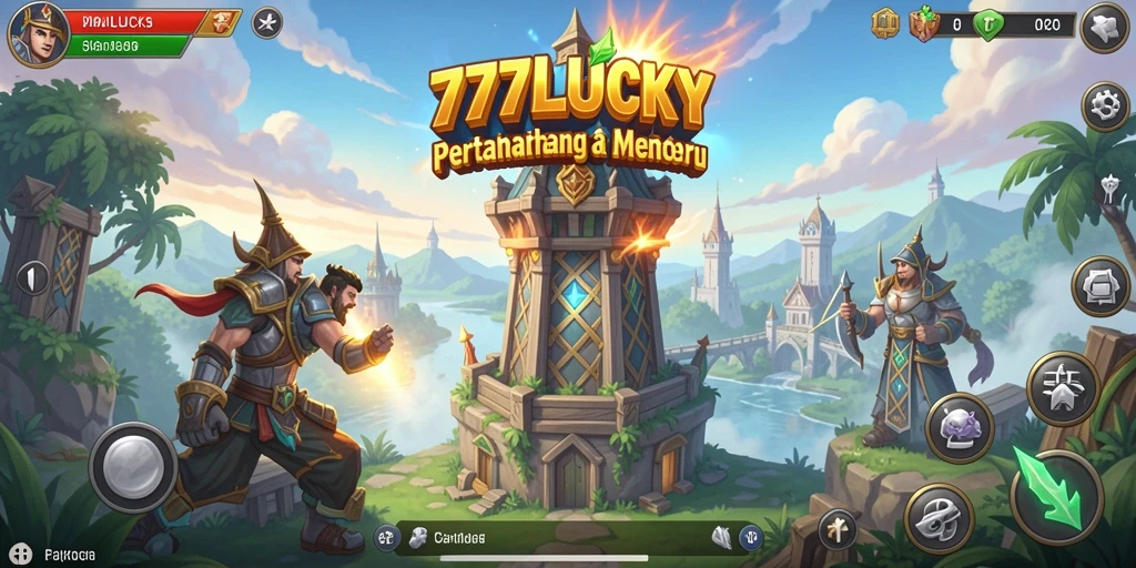 Gameplay menegangkan di 777LUCKY dengan menara strategis.