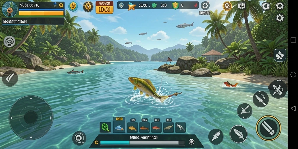 Gameplay yang mendebarkan saat memancing di ID66 dengan berbagai lokasi.