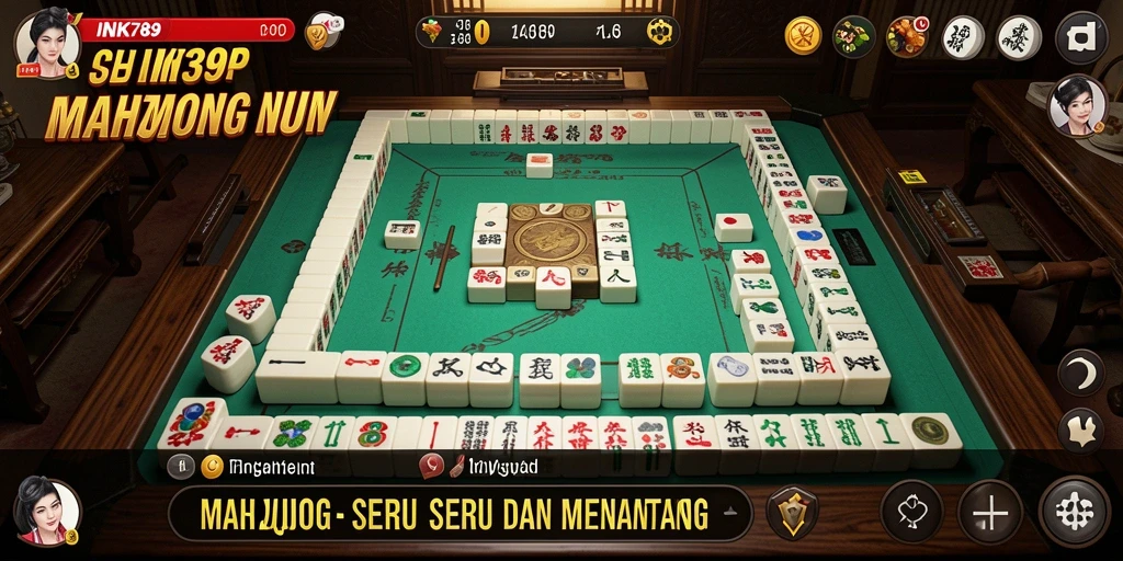 Tangkapan layar gameplay INK789 yang menunjukkan aksi Mahjong yang mendebarkan.