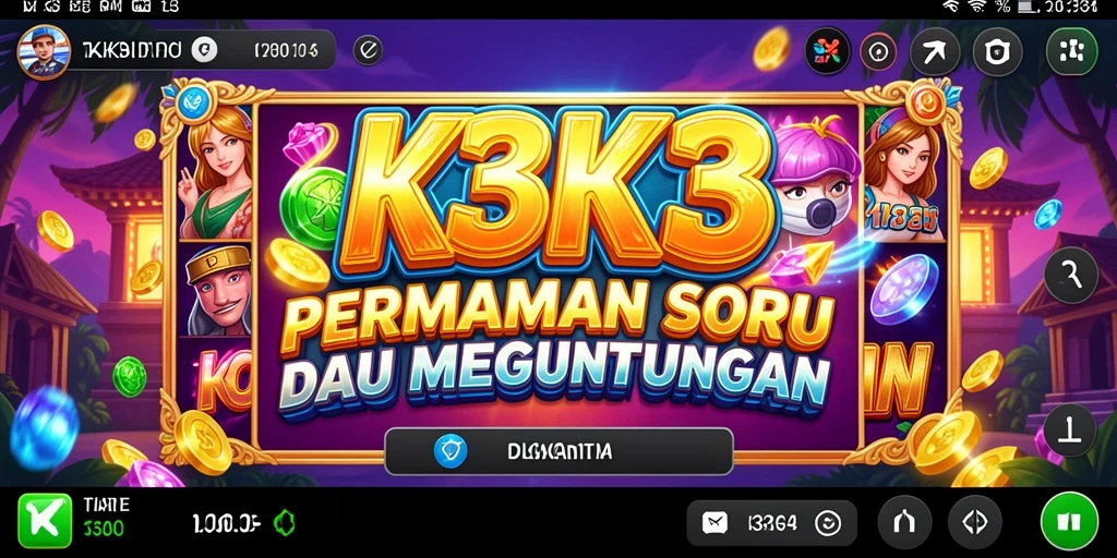 Screenshot K3K3 menunjukkan gameplay Slot yang menarik dan interaktif.