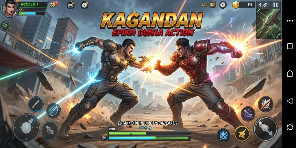 Tangkapan layar KAGANDAN menunjukkan pertarungan seru di arena.