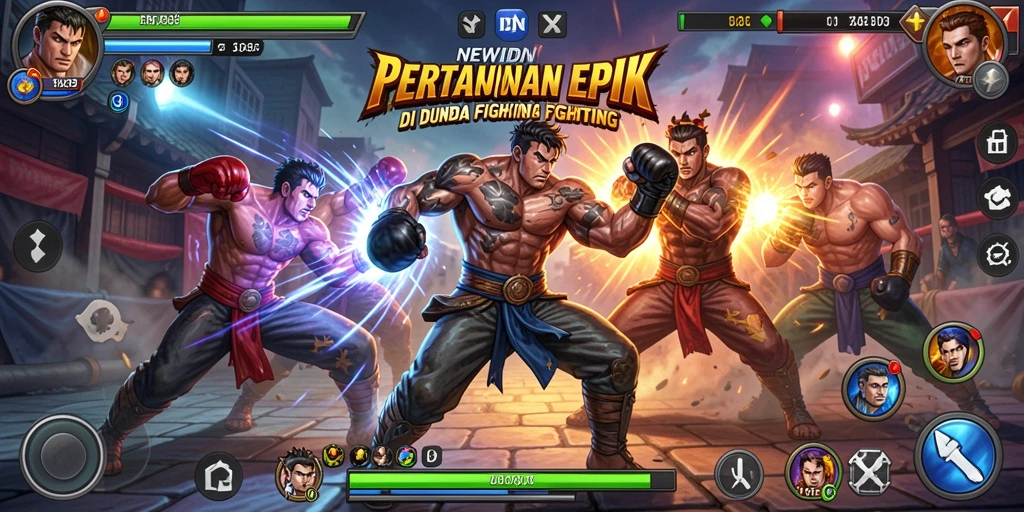 Tampilan gameplay seru di NEWIDN dengan aksi pertarungan yang intens.