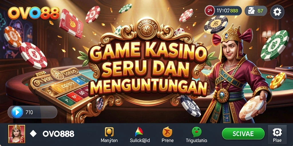 Screenshot OVO88 menunjukkan gameplay kasino yang seru dan interaktif.
