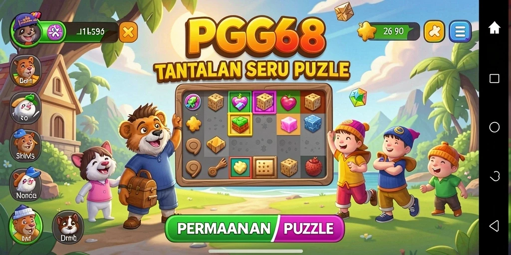 Screenshot PGG68 menunjukkan gameplay Puzzle yang menantang dan menarik.