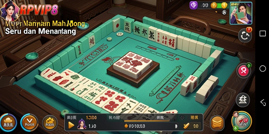 Tampilan gameplay RPVIP8 yang menampilkan momen seru bermain Mahjong.