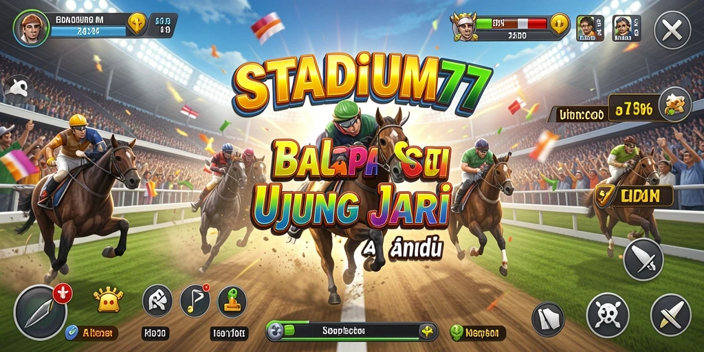 Tampilan menegangkan dari pertandingan balapan STADIUM77.